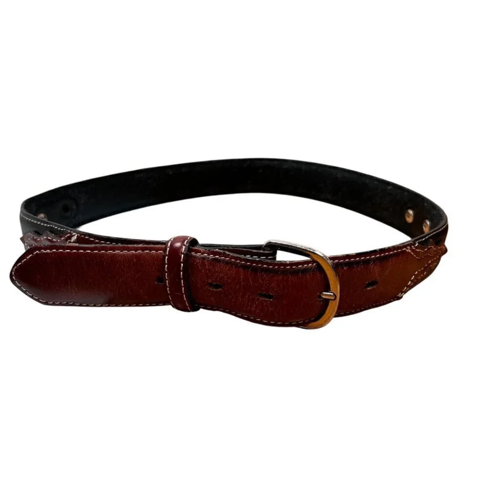 Nocona Boys Western Belt Longhorn Steer Brown Black Silver